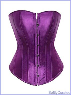 Plus Size Lace Up Boned Overbust Corset Bustier Satin Shapewear Top